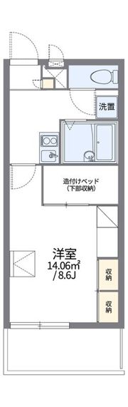 レオパレスリバーサイド藤の間取り画像