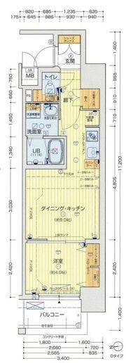 セオリー天神橋アベニールの間取り画像