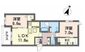 シャーメゾン神戸摩耶★小型犬2匹まで★ネット無料★エアコン全室の間取り画像