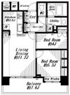 グローリオ横浜阪東橋マリス 1002号室の間取り画像