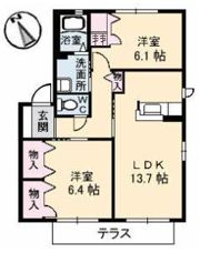 ハイツMINORU A棟の間取り画像