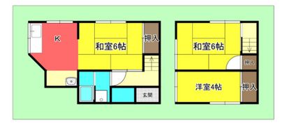 浜田貸家（浜角）の間取り画像