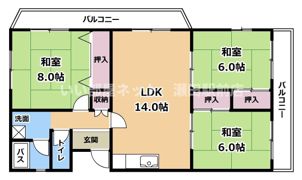 エーワンハイツの間取り画像