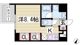 アスヴェル神戸駅前の間取り画像