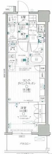 デュオステージ関内Ⅱの間取り画像
