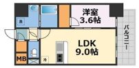 S-RESIDENCE阿波座chiaroの間取り画像