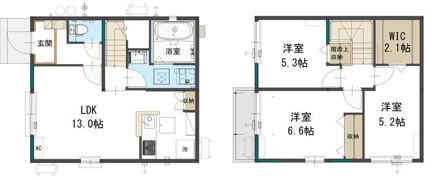和光市新倉戸建B棟の間取り画像
