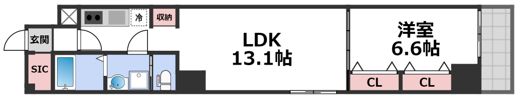 REIOS谷町（レイオス谷町）の間取り画像