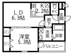 フジパレス都島御幸町Ⅴ番館の間取り画像