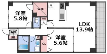 レジディア玉造の間取り画像