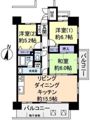 アスレ東原Ⅰ番館の間取り画像