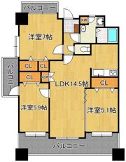 ニューサンリバー12番館の間取り画像