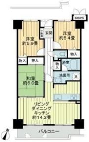 サーパス祝谷の間取り画像