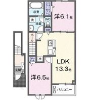 クレメント岩出Aの間取り画像
