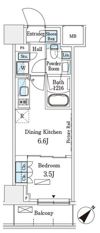 パークアクシス横浜伊勢佐木町通りの間取り画像