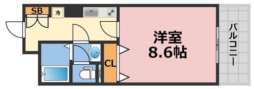 メゾン・ド・ヴィレ大阪城公園前の間取り画像