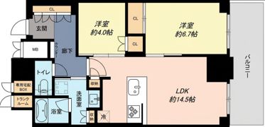 ジオタワー大阪十三の間取り画像