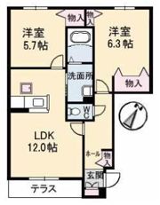 アルトーレ カーサ B棟の間取り画像