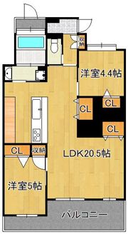 リヴィエール高須アヴェニュー 402号室の間取り画像