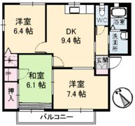 バレイ上温品 B棟の間取り画像