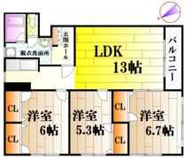 ソシアB館の間取り画像