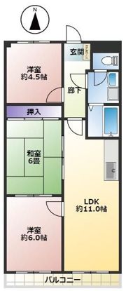 サニーフラット南浦和の間取り画像