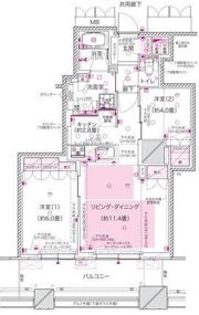 ブランズタワー大阪本町の間取り画像