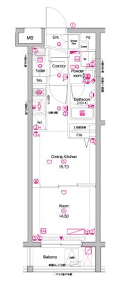 PREMIUM CUBE 中野富士見町の間取り画像