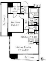 パークアクシス梅田の間取り画像