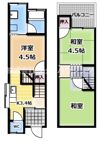 四條畷市岡山テラスハウス左の間取り画像