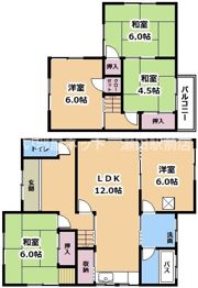 矢橋町貸家の間取り画像
