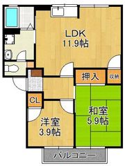 ファミール真木B棟の間取り画像