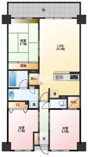 サーパス五島町の間取り画像