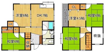 小野借家の間取り画像