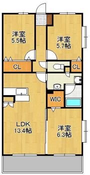 CLAIRひびきの一番館の間取り画像