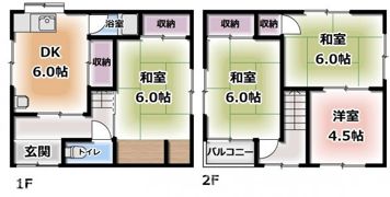 門真市大池町テラスハウスの間取り画像