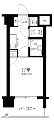 シンシア三田慶大前の間取り画像