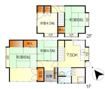 西鹿田1丁目6番26戸建の間取り画像