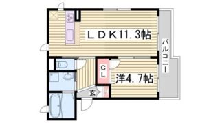 ヒルズ中山手の間取り画像