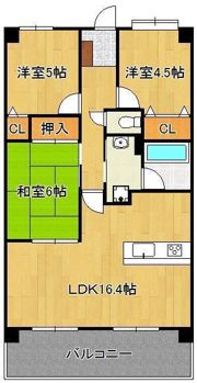 アクロス黒崎ロイヤルヒルズ1207の間取り画像