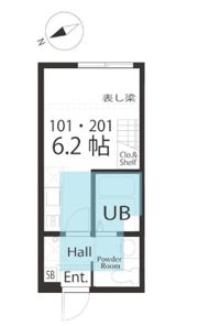 ハーミットクラブハウスROCCA B棟の間取り画像