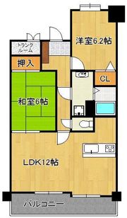 グランドパレスロイヤルコート大手町 1205号室の間取り画像