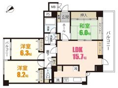 ヒルズステージⅠ番館（807）の間取り画像