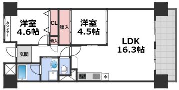 グレイスコート上本町の間取り画像