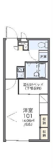 レオパレスグリーンハイツ4号館の間取り画像