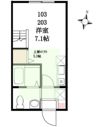 ハーミットクラブハウス三ツ沢南町B棟の間取り画像