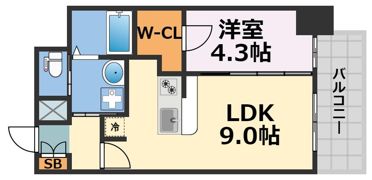 ワールドアイ京町堀の間取り画像