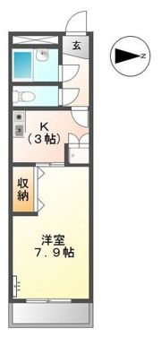 ハイツホウジョウの間取り画像