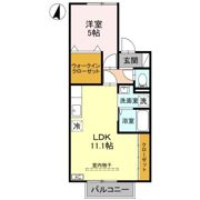 セジュール山室中部 Bの間取り画像
