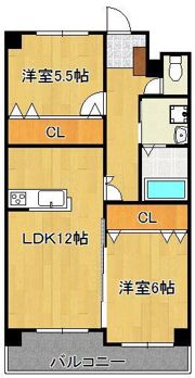 ノーブル三ヶ森の間取り画像
